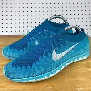 Nike Free‎ Run 3.0 Flyknit Blue White Running Shoes Sneakers Women's 8.5